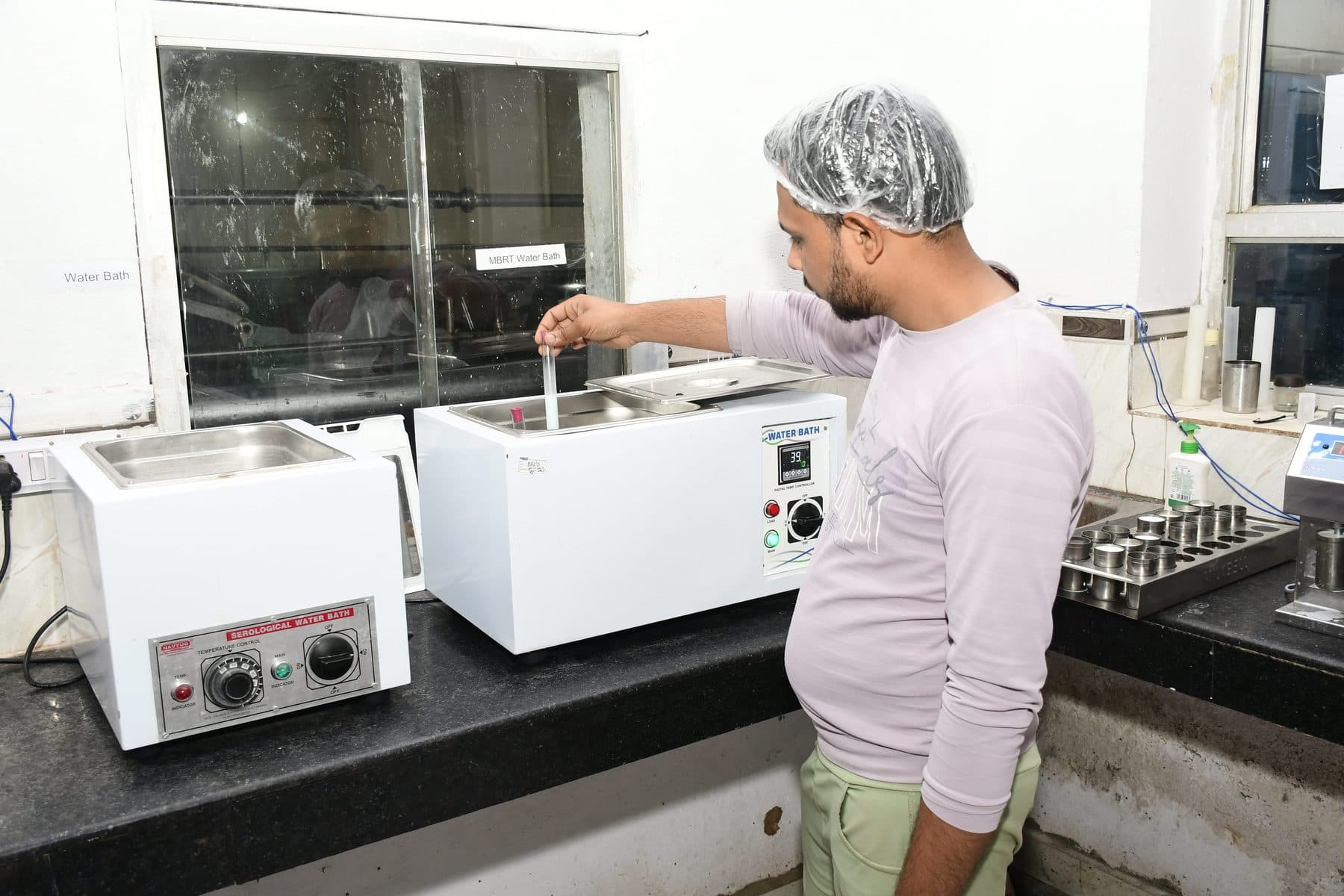 Sample preparation at the water bath